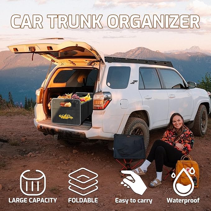 Car Trunk Organizer for Subaru Outback Crosstrek Forester Ascent Impreza WRX Legacy Accessories, Car Trunk SUV Accessories for Men & Women, 600D Oxford Polyester Trunk Storage Organizer Box (ORANGE)