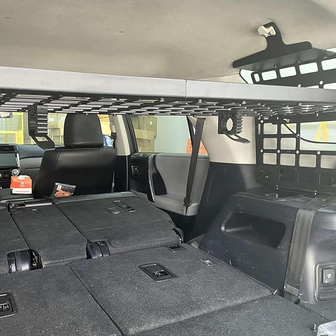 HIGH FLYING for Toyota 4Runner 2010-2024 Car Accessories Modular Storage Molle Panel System Trunk Shelf Luggage Carrier Cargo Racks Trunk Organizer Aluminum Kit with Two Levels of Shelf.
