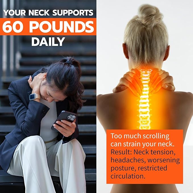 bullbird Posture Support Pillow — Doctor-Engineered for Daily Neck Pain Relief & Tech Neck — Memory Foam Cervical Pillow with C1-C7 Spinal Alignment — Compact for Desk, Home & Travel — White