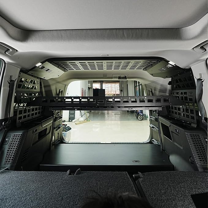 HIGH FLYING Car Accessories for Toyota Sequoia 2023 2024 2025 Modular System Storage Molle Panels Trunk Shelf Storage Trunk Organizer Aluminum Alloy (Side Panel+Trunk Shelf+Roof)