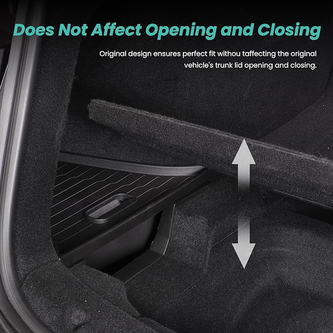 2025 2026 Model Y Juniper Rear Trunk Storage Bins with Lids 2PCS Rear Trunk Storage Box for Refresh Model Y TPE Waterproof Trunk Organizer for Model Y Juniper Interior Accessories