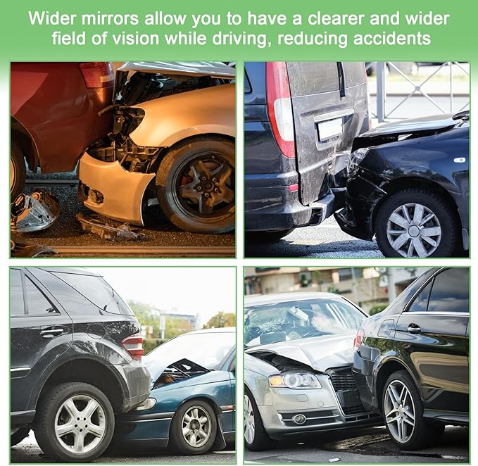 BOOMIBOO Rear View Mirror, Interior Clip-on Wide Angle Panoramic Rear Mirrors, Universal 11.81 Inch Panoramic Convex Rearview Mirror, Cars Accessory, for Cars,SUVs,Trucks, Various Kinds Vehicles