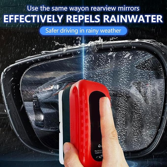 Oil Film Remover for Car Windshields and Windows, New Car Glass Oil Film Cleaner for Paint/Wheels Improve Driving Visibility Universal Anti-Rain Fog Glass Brush (1, Red)