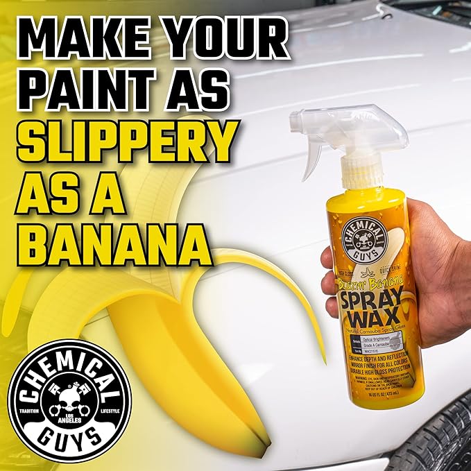 Chemical Guys Blazin' Banana Spray Wax, Natural Carnauba Gloss, Safe for Cars, Trucks, SUVs, RVs & More, Extra Large 32 fl oz