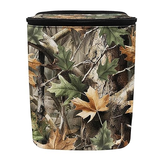 Camouflage Hunting Forest Car Trash Can with Adjustable Straps Car Trash Bin Auto Garbage Can Multipurpose Storage Box for Vehicle Travel Camping Picnicing