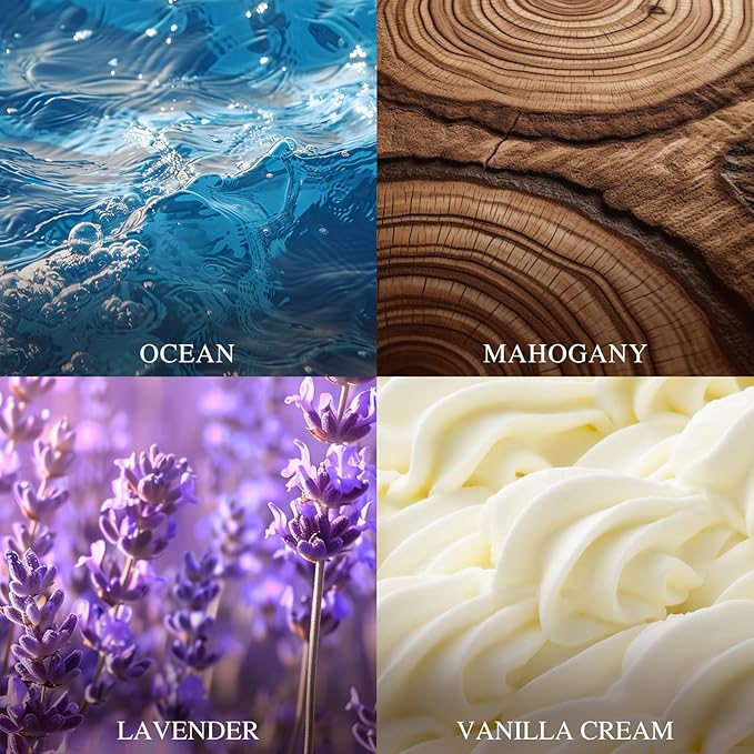 AROIC 4 Pack Car Air Freshener Hanging, Wooden Lid Essential Oil Air Freshener Hanging Car Diffuser, Natural Slow-Release Aroma for Auto Interior, Long-Lasting Fragrance Alternative to Spray Perfumes