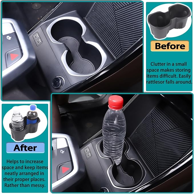 Gear Shift Console Organizer Drink Water Cup Holder Storage Center Compatible with BMW X1 U11 2023 2024 Car Center Console Cup Holder Storage Box Replacement Parts Interior Accessories