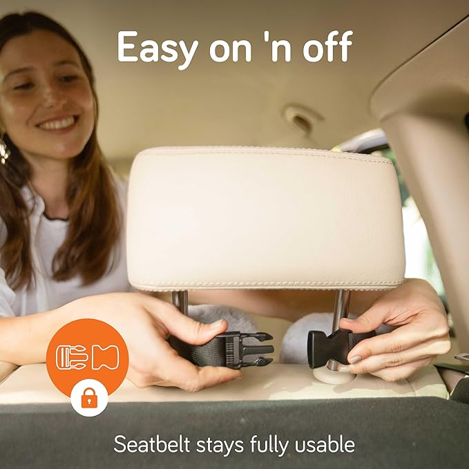 Baby Uma Car Pillow for Kids - Soft 'n Cozy U-Shaped Kids Travel Pillow, Machine Washable Cover & PP Cotton Filling, Car Seat Head Support Toddler, Neck Pillows for Travel (Gray)