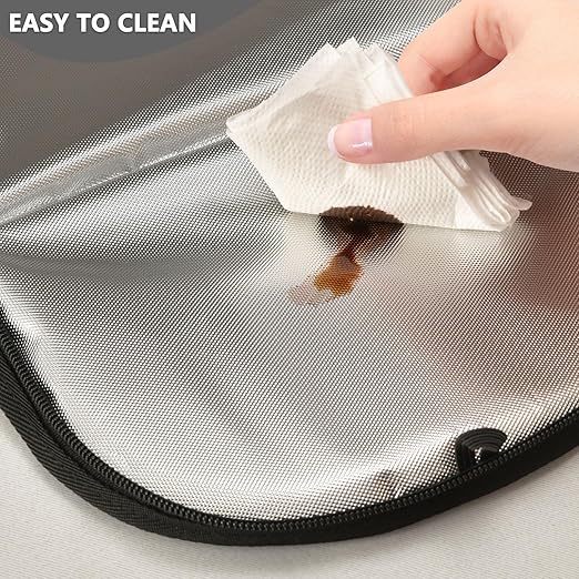 Bolaz Car Trash Can with Lid for Back Seat Car Trash Bin Hanging White Leopard Black Cheetah Leakproof Automotive Garbage Can Car Organizer