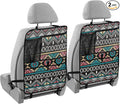 2 Pack Backseat Car Organizer with Storage Pockets Seat Back Organizers for Kids Kick Mats Backseat Protector Automotive Ethnic Style