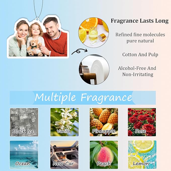 10-1000Pcs Custom LOGO Air Fresheners, Customized Bulk Car Air Freshener, Personalized Photo Company Text LOGO Air Fresheners Brand Wedding Gifts (Crop)