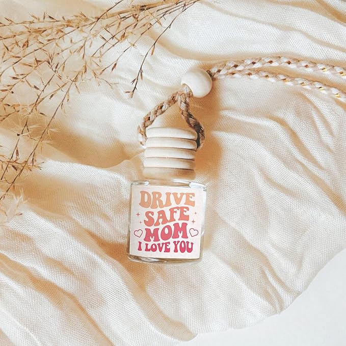 NewEleven Mom Birthday Gifts - Mom Car Essentials, Gifts For Moms, Mommy - Cute Gifts For Mother From Daughter, Son, Kids - Car Air Freshener Hanging 2 Pack, Vanilla Cream Oil Diffuser