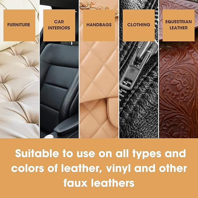 Furniture Clinic Leather Cleaner | Non-Toxic | Removes Dirt & Grime | All-Purpose Cleaning Solution for Couches, Car Seats, Purses, Shoes & Saddles | Restores All Leather Types | 8.5oz / 250ml