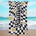 JML Personalized Beach Towel with Name, Custom Flower Beach Towel, Customized Microfiber Pool Towel, Quick Dry & Absorbent Swim Towel for Adult,Mother's Day, Birthday, Summer Holiday,Vacation
