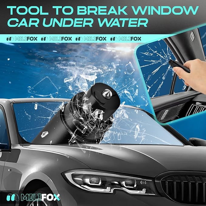 Car Window Breaker Seatbelt Cutter, 2 In1 Safety Hammer Car Glass Breaker Tool, Emergency Window Breaker for Car Under Water