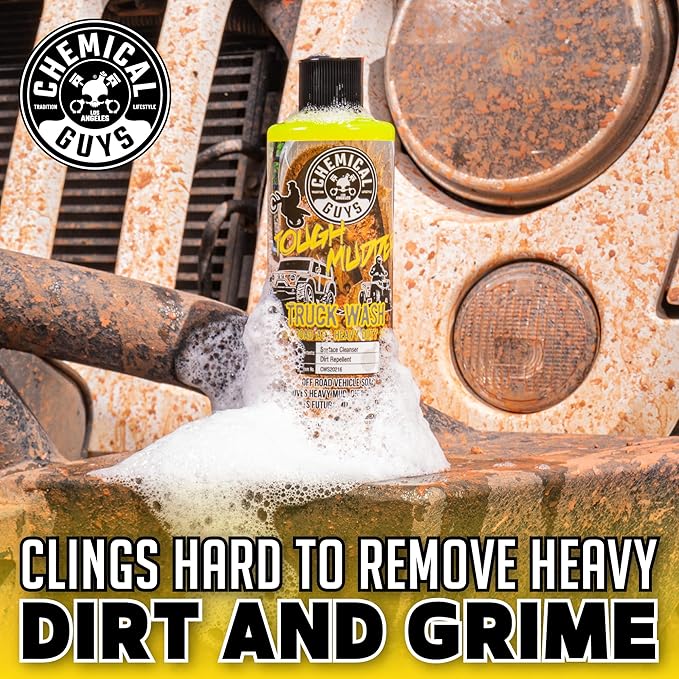 Chemical Guys EQP339 TORQ Professional Foam Cannon & Tough Mudder Truck Wash, Off Road ATV Heavy Duty Soap, 128 fl oz (1 Gallson), Lemon Scent