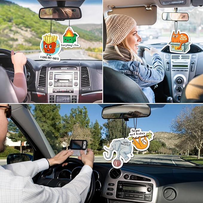 Cute Deer Air Freshener Hanging for Car Scented Ornaments Mirror Cute Car Fresheners Deers Car Accessories Auto Interior Decor Scent Home Bathroom Closet Deer Gifts for Women Men