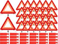 Kanayu Warning Safety Triangles for Vehicles Foldable Roadside Emergency Kit Emergency Reflective Triangles with Base and Carrying Case for Cars Trucks Breakdown(24 Pack)