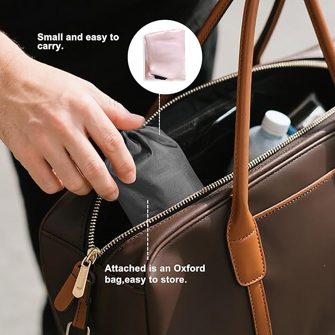 Travel Pillows for Airplanes, Airplane Head Strap with Silk Eye Mask for Sleeping, Long Flights & Car Road Trips 360°Headrest Neck Support, Stops Bobbing, Small & Compact (Pink)