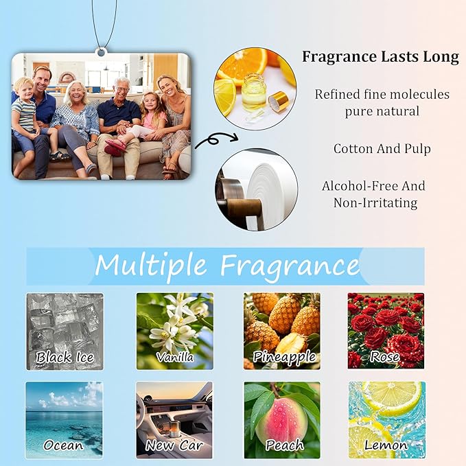 10-1000Pcs Custom LOGO Air Fresheners, Customized Bulk Car Air Freshener, Personalized Photo Company Text LOGO Air Fresheners Brand Wedding Gifts (Horizontal)