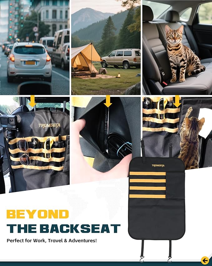 Seat Back Protector | Tactical MOLLE Panel Organizer | Universal Waterproof Back Cover for Compact SUVs/Trucks