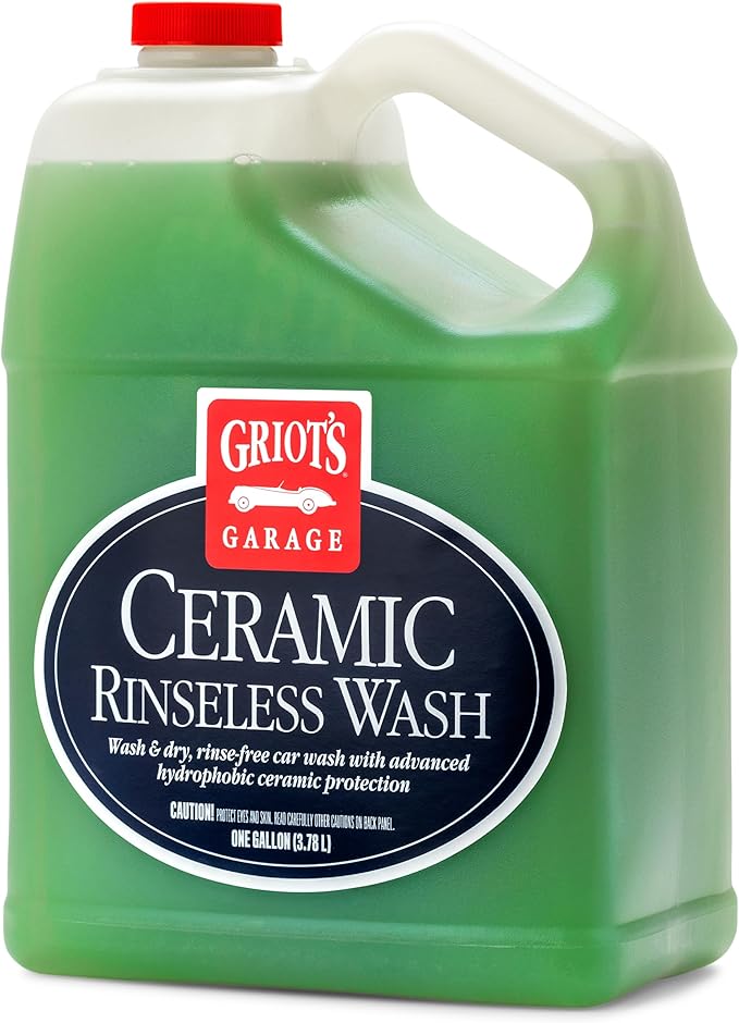 Griot's Garage Ceramic Rinseless Wash for Car Cleaning and Detailing, No-Rinse Cleaner, Washing Soap for RVs, Boats, Trucks, Motorcycles, 10853, One Gallon