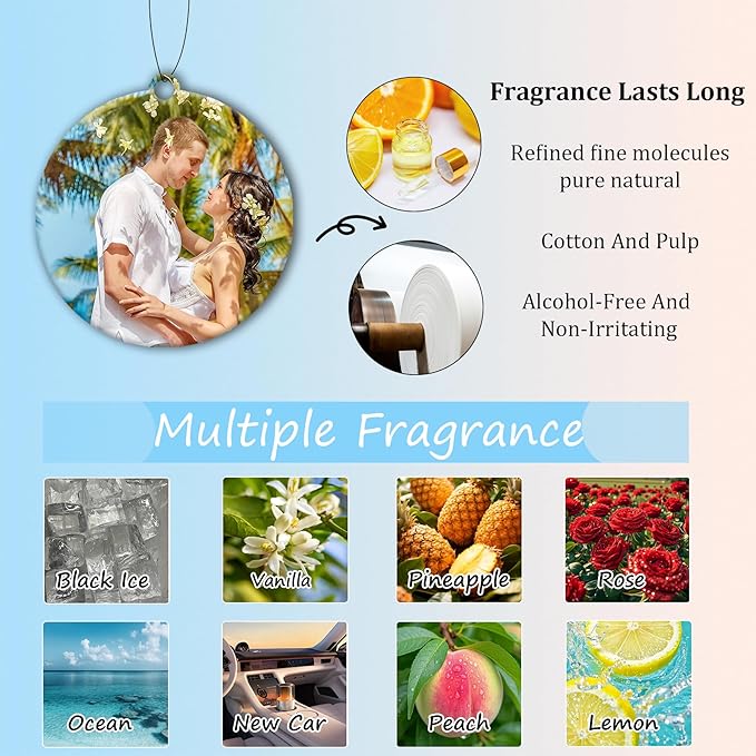10-1000Pcs Custom LOGO Air Fresheners, Customized Bulk Car Air Freshener, Personalized Photo Company Text LOGO Air Fresheners Brand Wedding Gifts (Rount)
