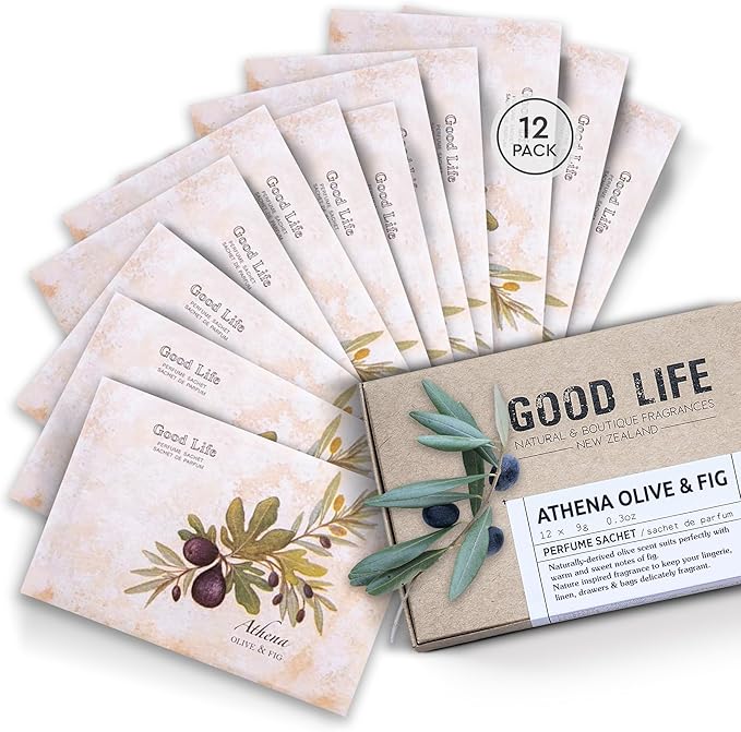 Good Life Olive & Fig Scented Sachets | Designed in New Zealand | 12 Sachets