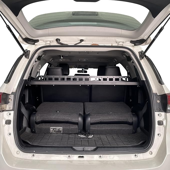 HIGH FLYING for Toyota Fortuner 2016-2024 Car Accessories Modular Storage Molle Panels System Trunk Shelf Luggage Trunk Organizer Aluminum Alloy (Side Panels+Shelf)