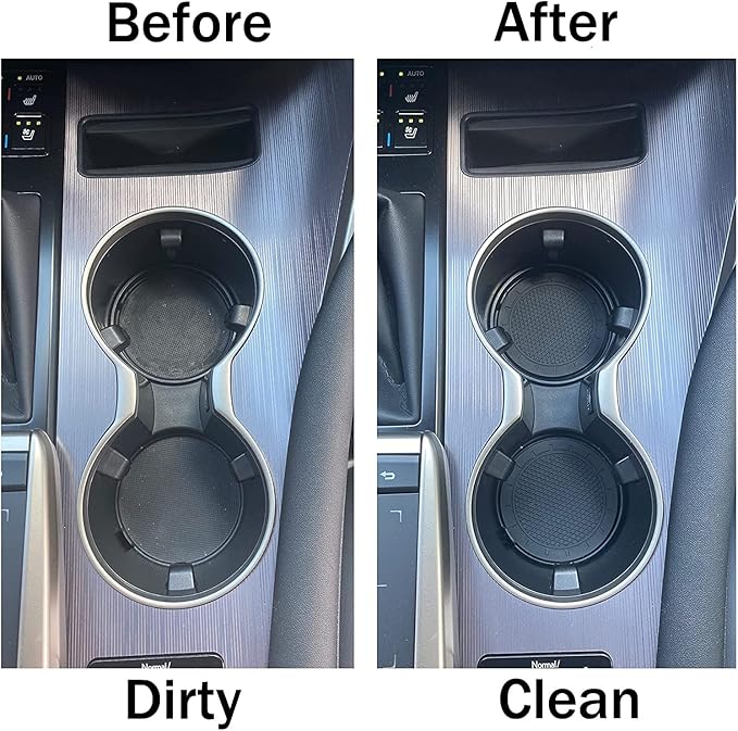 JUSTTOP Car Cup Holder Coaster, PVC Car Coaster, 4 Pack Universal Auto Anti Slip Cup Holder Insert Coaster, Car Interior Accessories - Black