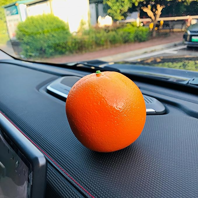 Cute Orange Healing Figures Car Dashboard Decorations Accessories Interior for Women Men, Funny Natural Collectibles Figurines Ornaments for Auto Dash Board Windows Decor Home Office Desk Decoration