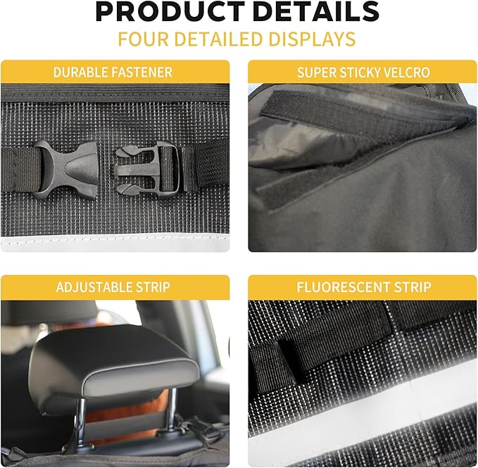 Backseat Hanging Trunk Organizer for SUVs, Cars, Trucks & MPVs | Multi-Pocket Storage with Anti-Slip Straps | Space-Saving Auto Accessory | Gift for Drivers | Black, 37.8" x 18.1" - K230