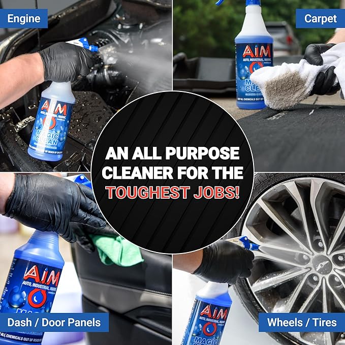 AIM Chemicals Magic Clean Multipurpose Cleaner - Industrial & Car Detailing - Cleans Cars, Trucks, SUVs, Boats, RVs - Effective Wheel & Tire Cleaner - Powerful Degreaser - Heavy Duty Use, 5 Gal