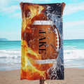 Personalized Beach Towel With Name, Custom Beach Towel with Text, Customized American Football Microfiber Pool Towel, Quick Dry & Absorbent Swim Towel for Adult,Anniversary, Birthday, Summer Holiday