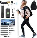 Collapsible Tactical Walking Stick with LED Light, USB Charging, Cork Grip, and Survival Tools – Aircraft Aluminum Trekking Pole for Hiking, Camping, Outdoors & Self Defense