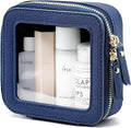 Popvibe Clear Makeup Bag Travel Cosmetic Case Transparent Toiletry Bag with Zipper, Portable Make Up Organizer Traveling Compact Car Bag for Essentials