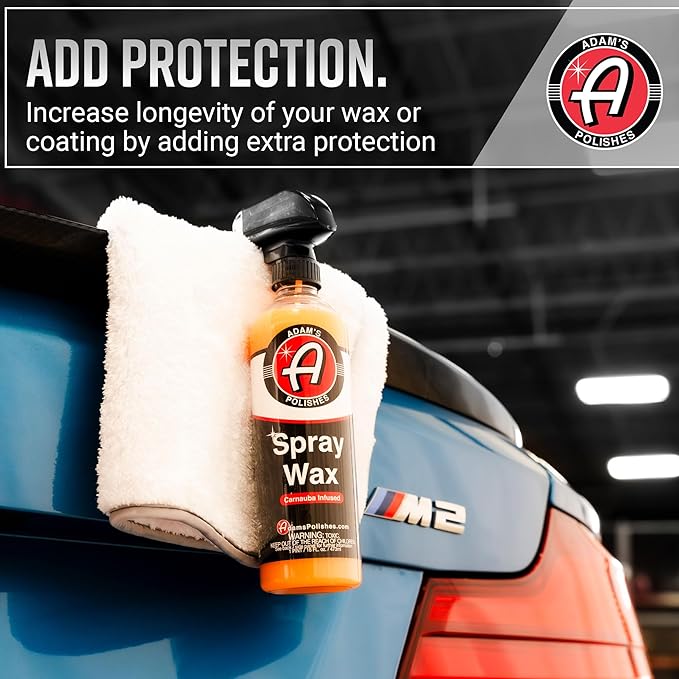 Adam's Polishes Spray Wax Kit - Advanced Carnauba Car Wax | Car Spray Polish | During Car Wash Paste Wax Clay Bar & Buffer Polisher For Ultimate Protection On Paint Wheels Windows | Cleaning Supplies