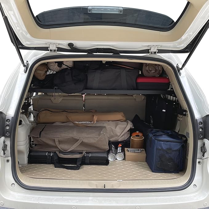 HIGH FLYING for Toyota Highlander 2014 2015 2016 2017 2018 2019 Car Accessories Modular Storage Molle Panel Shelf Luggage Carrier Trunk Organizer Aluminum (Side Panel+Shelf)