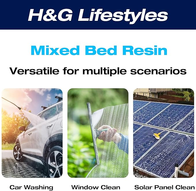 H&G lifestyles Mixed Bed Resin DI Resin Filter Cartridge Refill for Spotless Water Car Washing Water System Spotfree Rinse Deionized Water Replacement for Water Deionizer