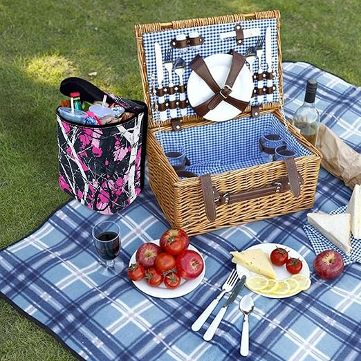 Pink Camo Car Trash Bin for Back Seat Collapsible Hunting Forest Trash Bag Automotive Garbage Can Auto Accessories Interior Car Organizer