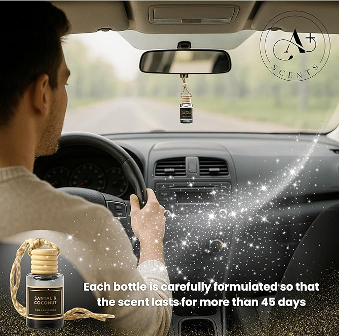 Inspired by Popular Squash Scent - Long Lasting Car Freshener - Lasts up to 60 days - Japanese Squash (Light Citrus Refreshing Scent) - A+ Scents Car Hanging Diffuser