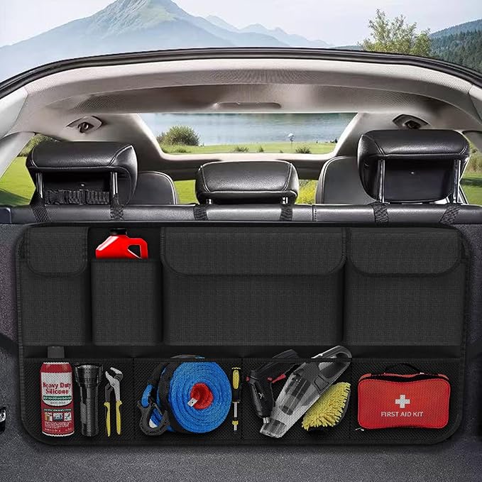 Car Trunk Organizer with 8 Pockets, Large Capacity Storage for SUV/MPV/Truck, Sturdy 36" 20"