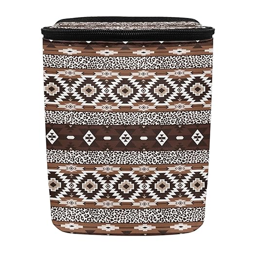 Southwestern Aztec Tribal Car Trash Can with Adjustable Straps Foldable Car Trash Bag Bin Auto Garbage Bag Multipurpose Storage Box for Vehicle Travel Camping Picnicing