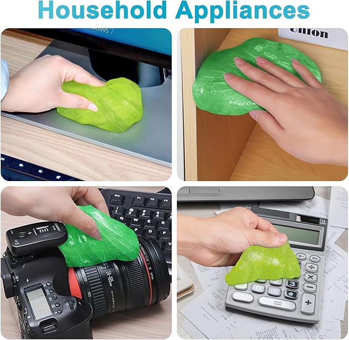 FiveJoy Car Cleaning Gels, 4-Pack Universal Auto Detailing Tools Car Interior Cleaner Putty, Dust Cleaning Mud for PC Tablet Laptop Keyboard, Camera, Printers, Calculator - 320g (2.8oz/pcs)