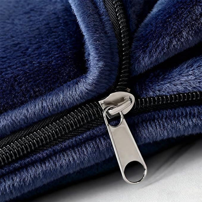 Travel Blanket and Pillow - Premium Soft 2 in 1 Airplane Compact with Soft Bag Pillowcase, Plane Blanket Compact Packable, Travel Essentials Accessories for Plane and Car, 60x80 Navy