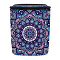 Vintage Mandala Flower Car Trash Can with Lid Portable Foldable Garbage Can Hanging for Headrest Leakproof Organizer and Storage Bag Auto Accessories