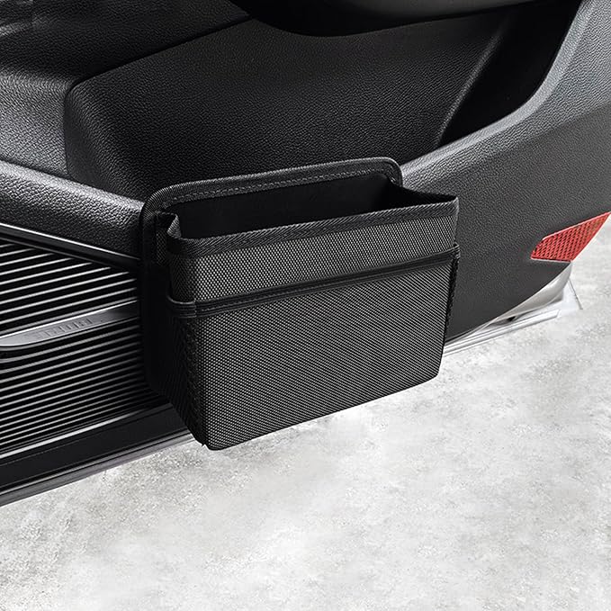 Accmor Collapsible Car Trash Can, Vehicle Garbage Organizer Holder Bin with One Roll Trash Bag, Waterproof Hanging Mini Auto Dustbin Accessories Storage Container for Vans, SUVs