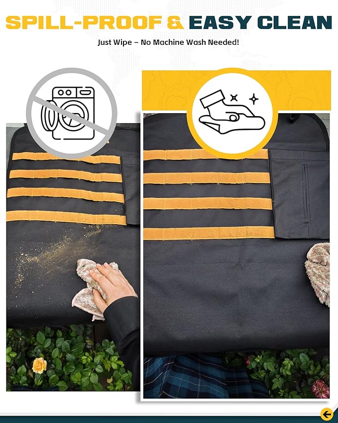 Seat Back Protector | Tactical MOLLE Panel Organizer | Universal Waterproof Back Cover for Compact SUVs/Trucks