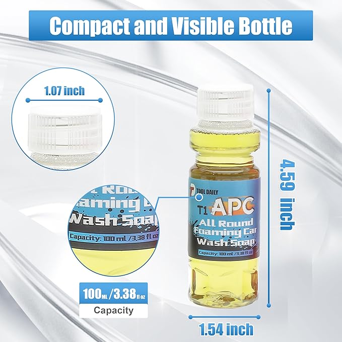 Tool Daily All-Round Foaming Car Wash Soap, High-Foaming Concentrated Formula, Specialized Car Shampoo for Foam Cannon and Pressure Washer, 3.38 Fl Oz Each (Pack of 20)