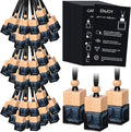 100 Sets Car Diffuser Bottles Empty Bulk Hanging Car Air Freshener Diffuser Bottles Bulk Glass Perfume Holder with Instruction Cards for Essential Oil Fragrance Pendant(Square,Black)